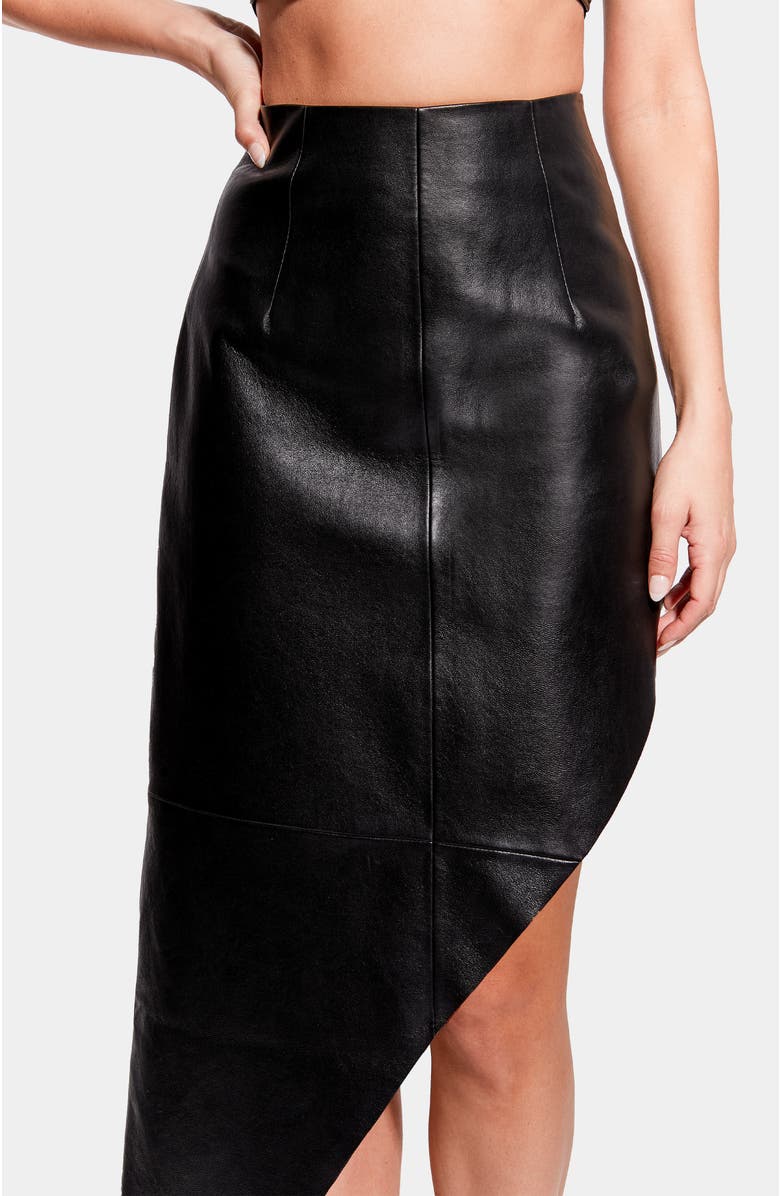 AS by DF Fallon Recycled Leather Skirt, Alternate, color, Black