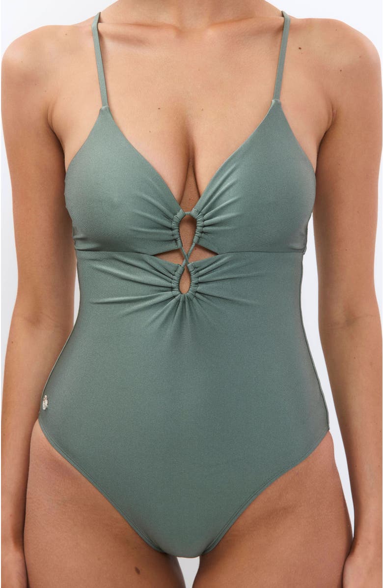 Biliblond Nyanga Onepiece Swimsuit, Main, color, Sage