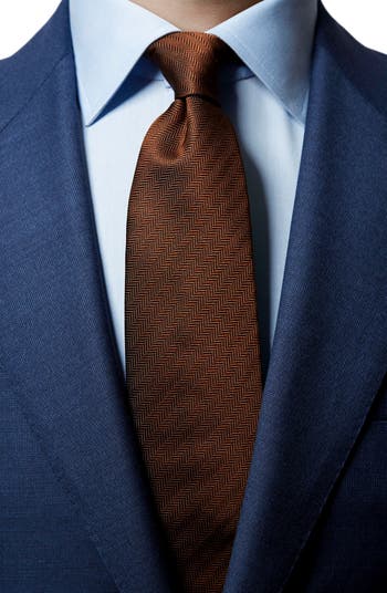 Herringbone Textured Silk Tie