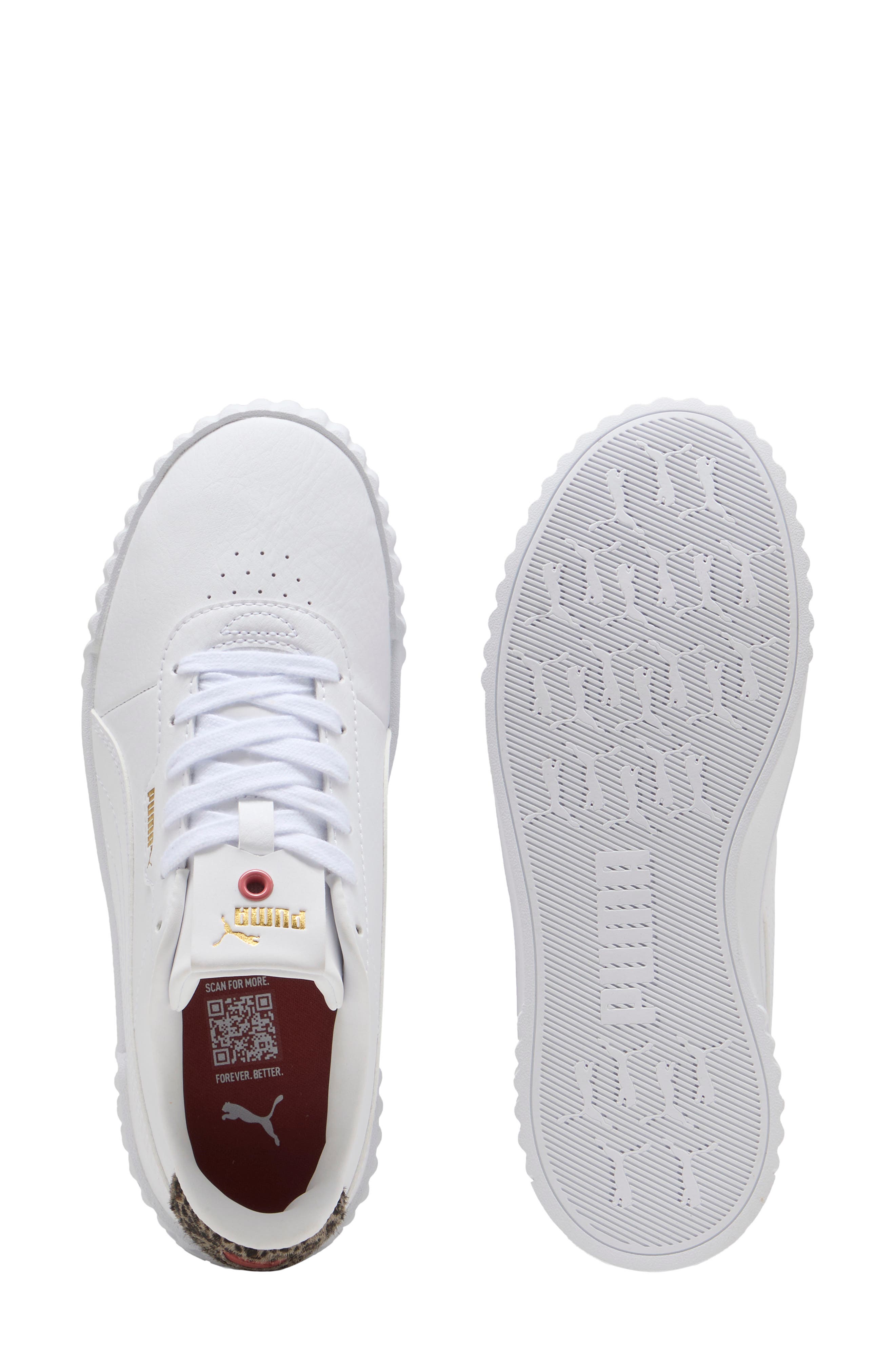 Carina 3.0 Animal Flair Sneaker, Alternate, color, PUMA WHITE/ PUMA GOLD