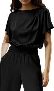 Lilysilk Women's Short Rippled Batwing Sleeves Silk Shirt