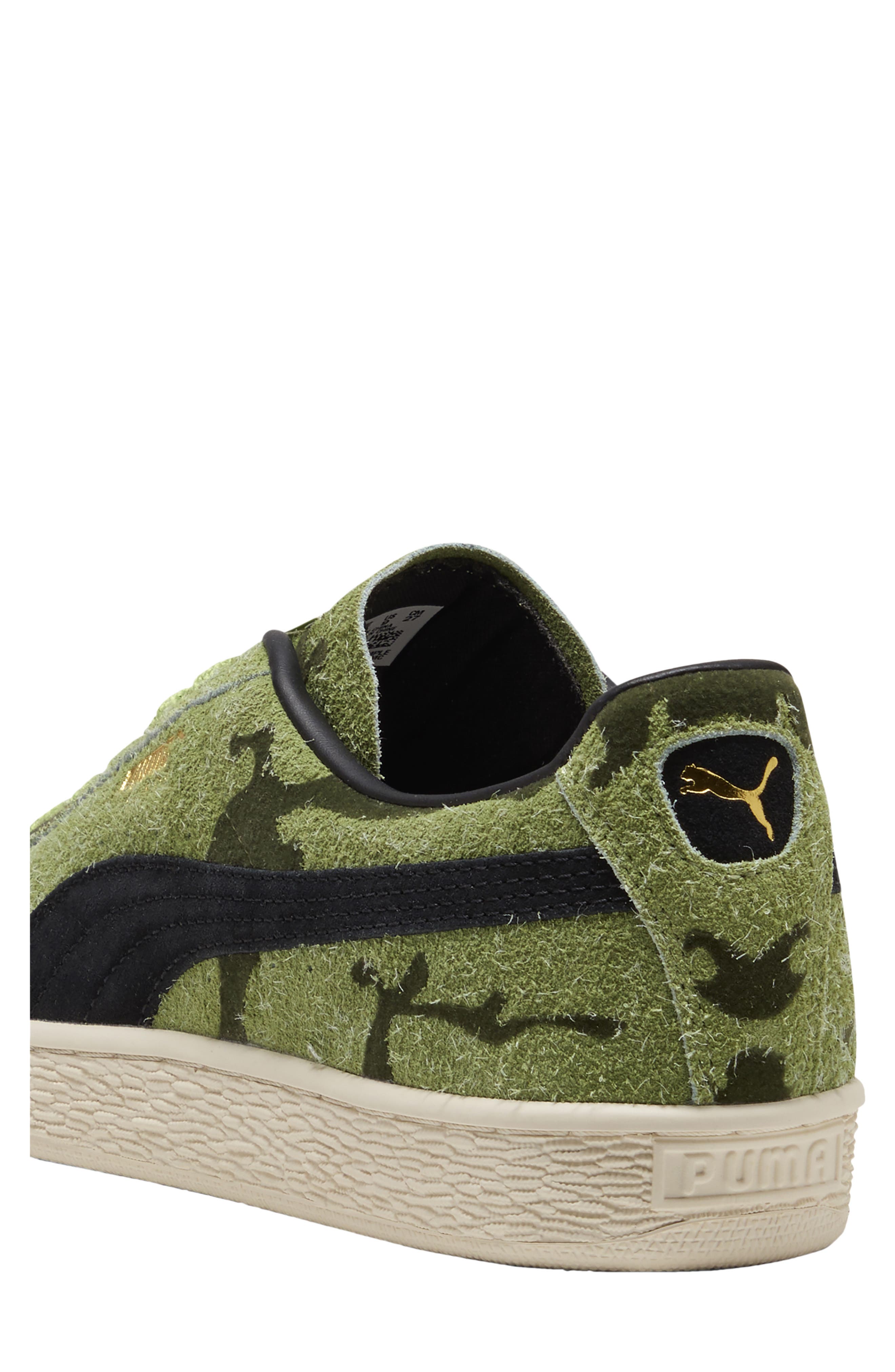 PUMA Suede Flock Sneaker, Alternate, color, Wild Fern/ Calming Green