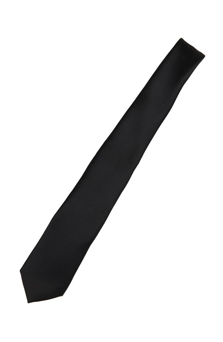 Brooklyn Brigade Men's Solid Satin Tie, Alternate, color, Black
