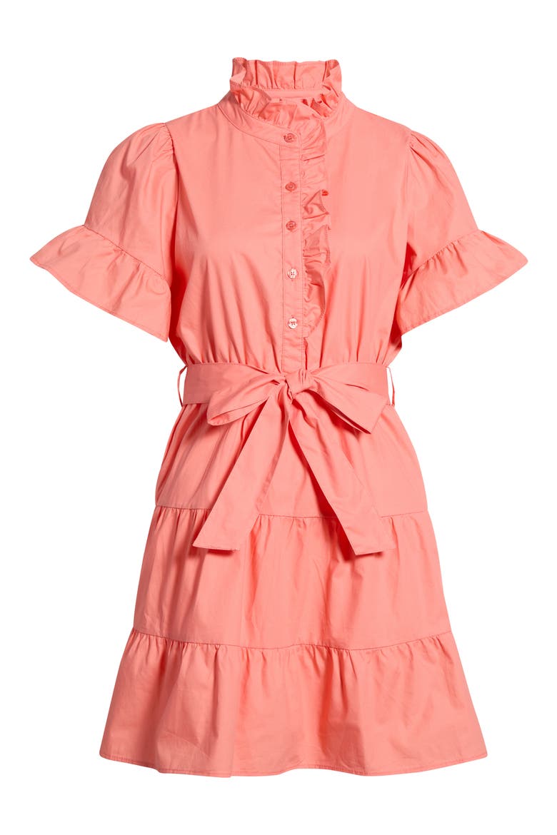 Cottonwood Ruffle Fit & Flare Minidress, Alternate, color, CORAL