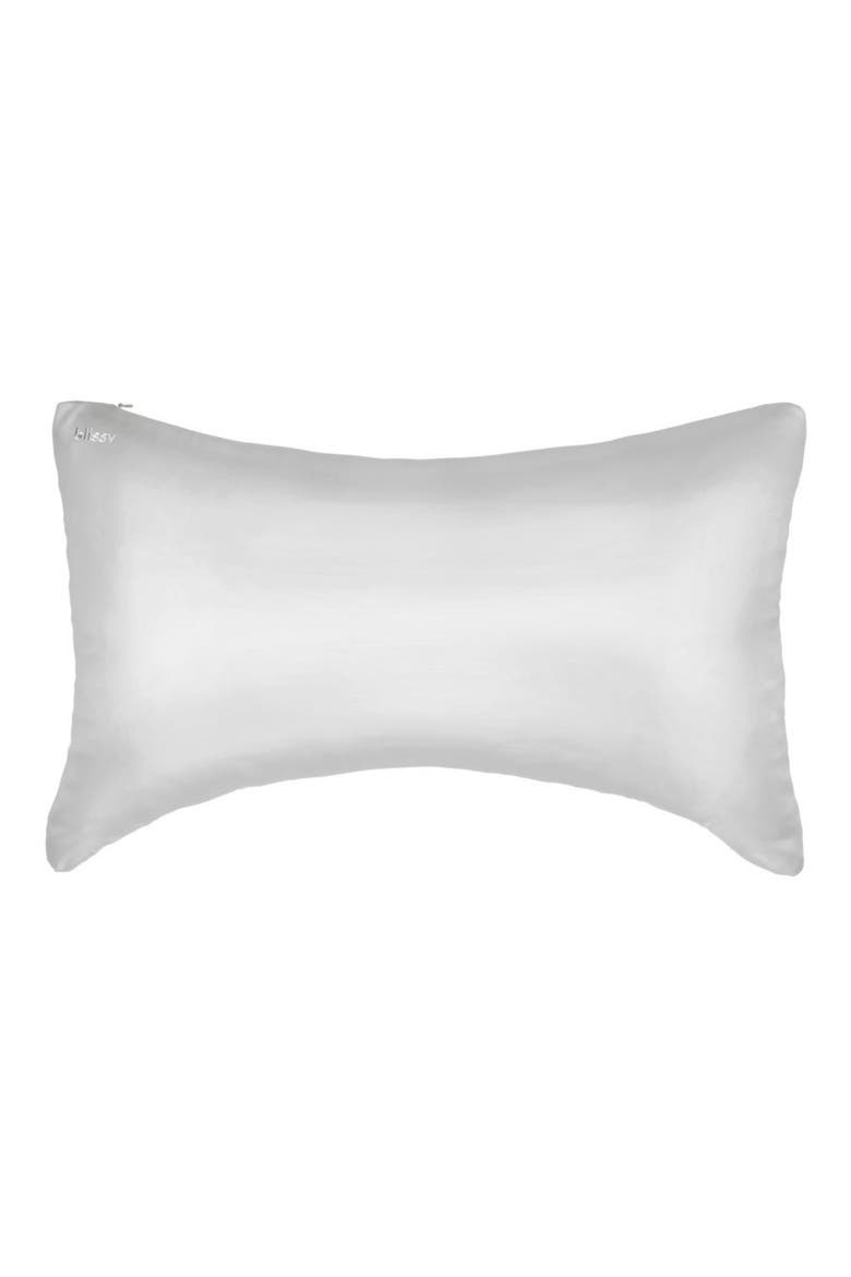 Crescent Silk Pillowcase, Main, color, SILVER