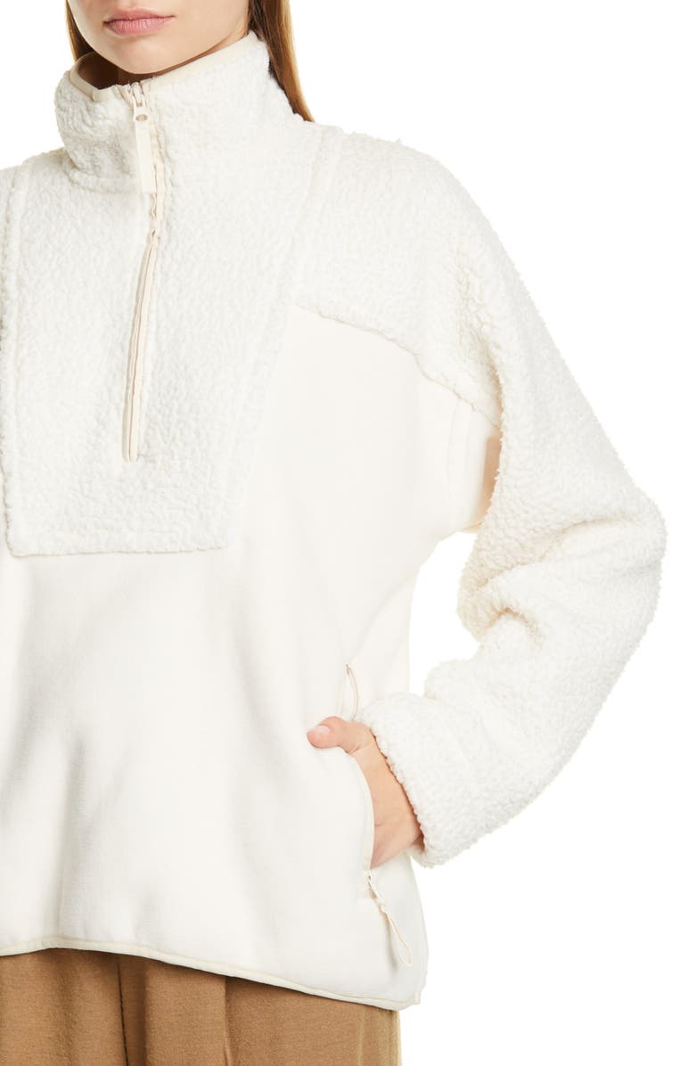 Vince Mix Media Half-Zip Pullover Top, Alternate, color,