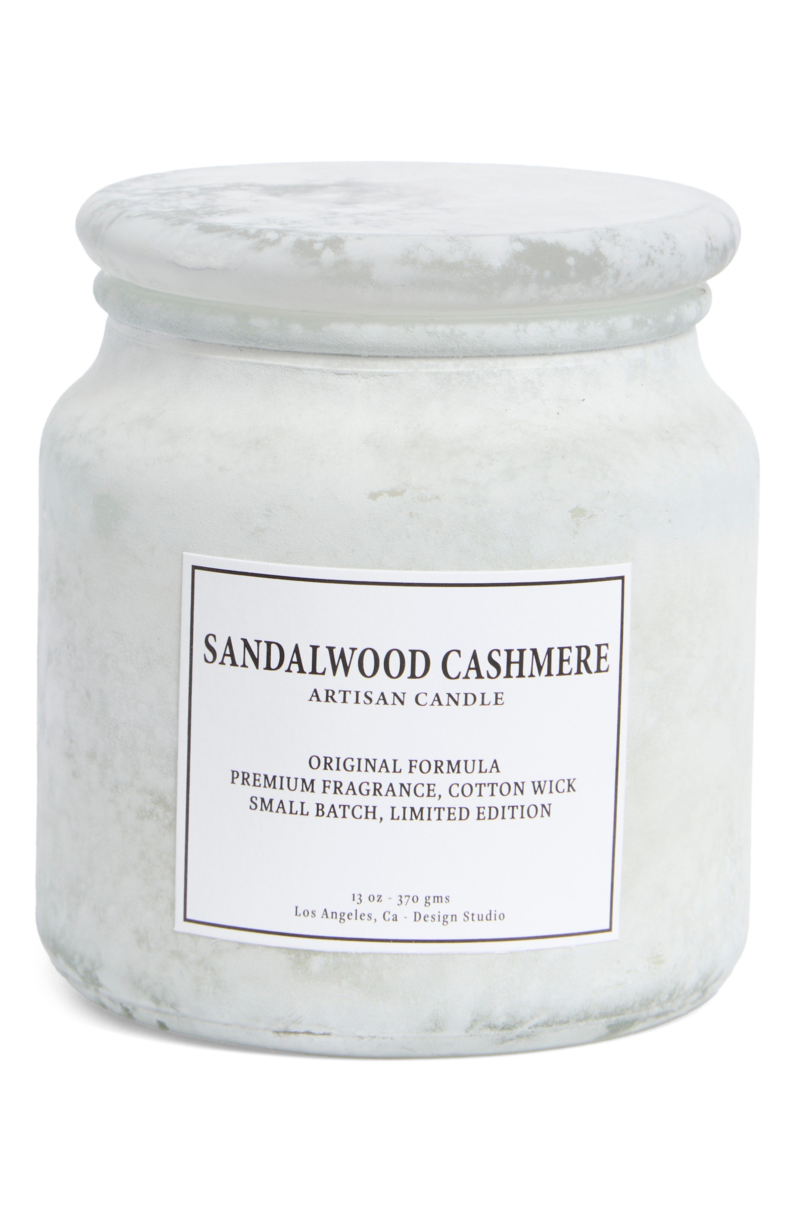 PORTOFINO CANDLES Sandalwood Cashmere Sandblasted Apothecary Jar Candle