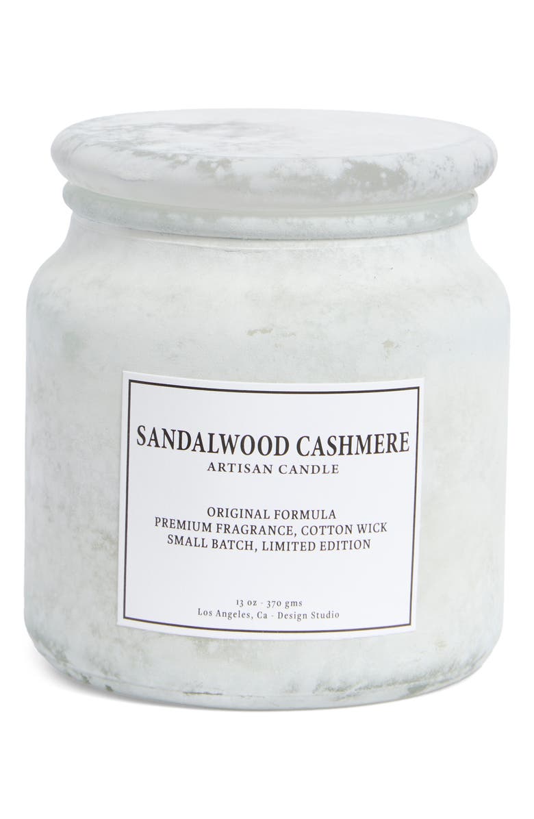PORTOFINO CANDLES Sandblasted Apothecary Jar Candle, Main, color, Sandalwood Cashmere
