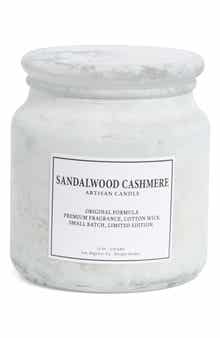 PORTOFINO CANDLES Sandalwood Cashmere Sandblasted Apothecary Jar Candle