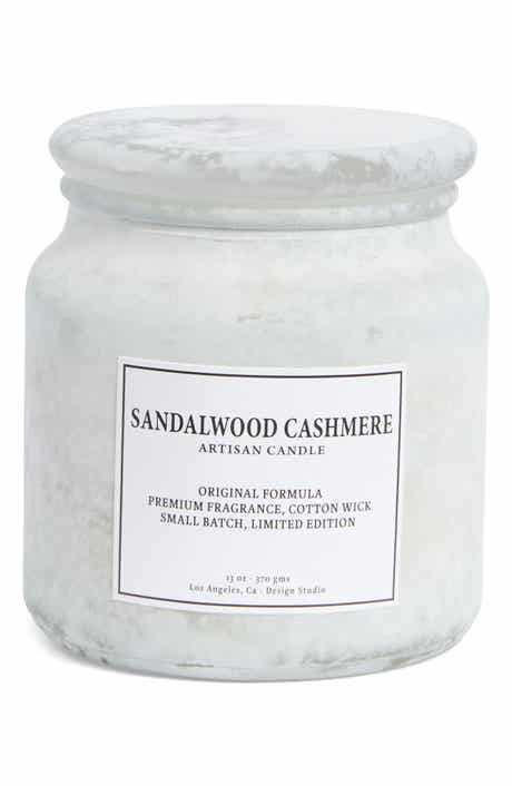 PORTOFINO CANDLES Sandalwood Cashmere Sandblasted Apothecary Jar Candle