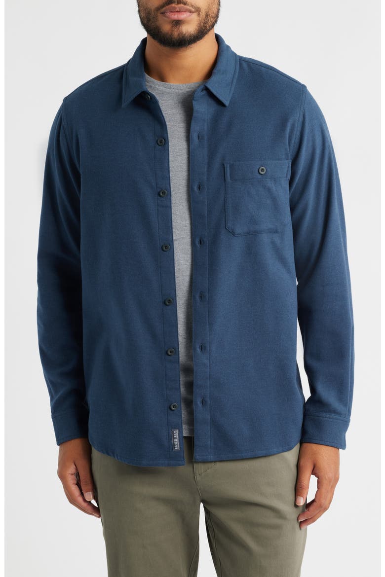 SeaWool Flannel Button-Up Shirt, Main, color, DEEP NAVY