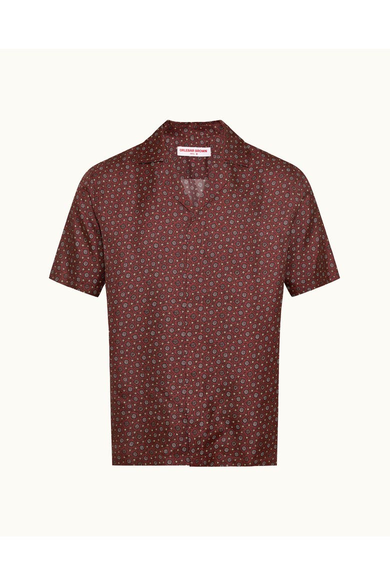 Maitan Silk Relaxed-Fit Shirt, Alternate, color, Dark Ruby