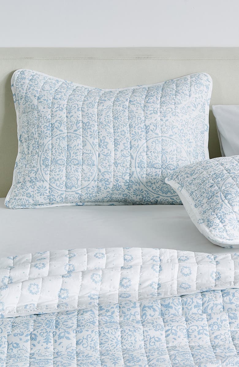 Woven & Weft Floral Print 3-Piece Quilt Set, Alternate, color, Blue Floral