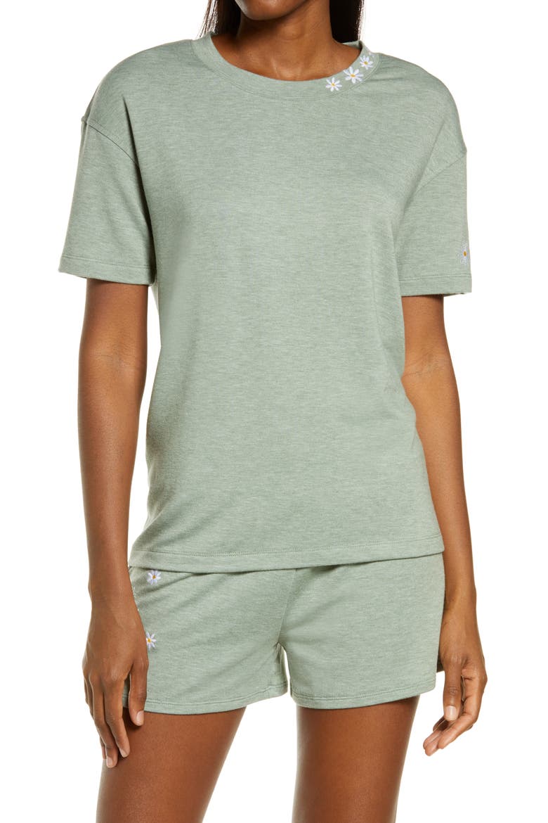 Heathered Short Pajamas, Main, color, HEATHER LILY PAD