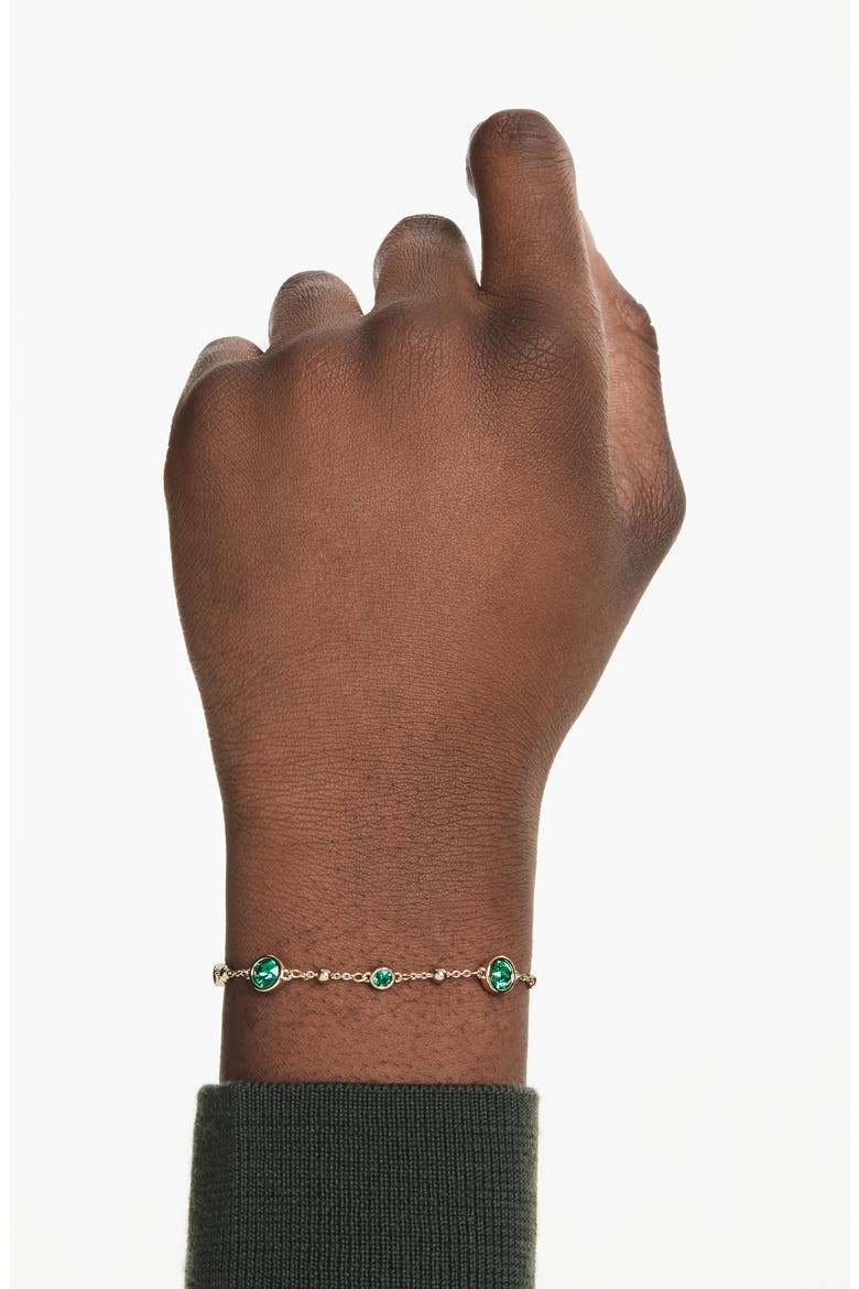 Imber Crystal Station Bracelet, Alternate, color, GOLD/ GREEN