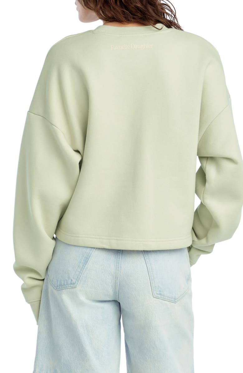 Favorite Daughter Mom's Favorite French Terry Crop Graphic Sweatshirt, Alternate, color, Light Sage/ White
