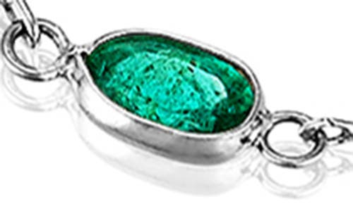 Mindi Mond Emerald & Diamond Gatsby Chain Necklace In Platinum