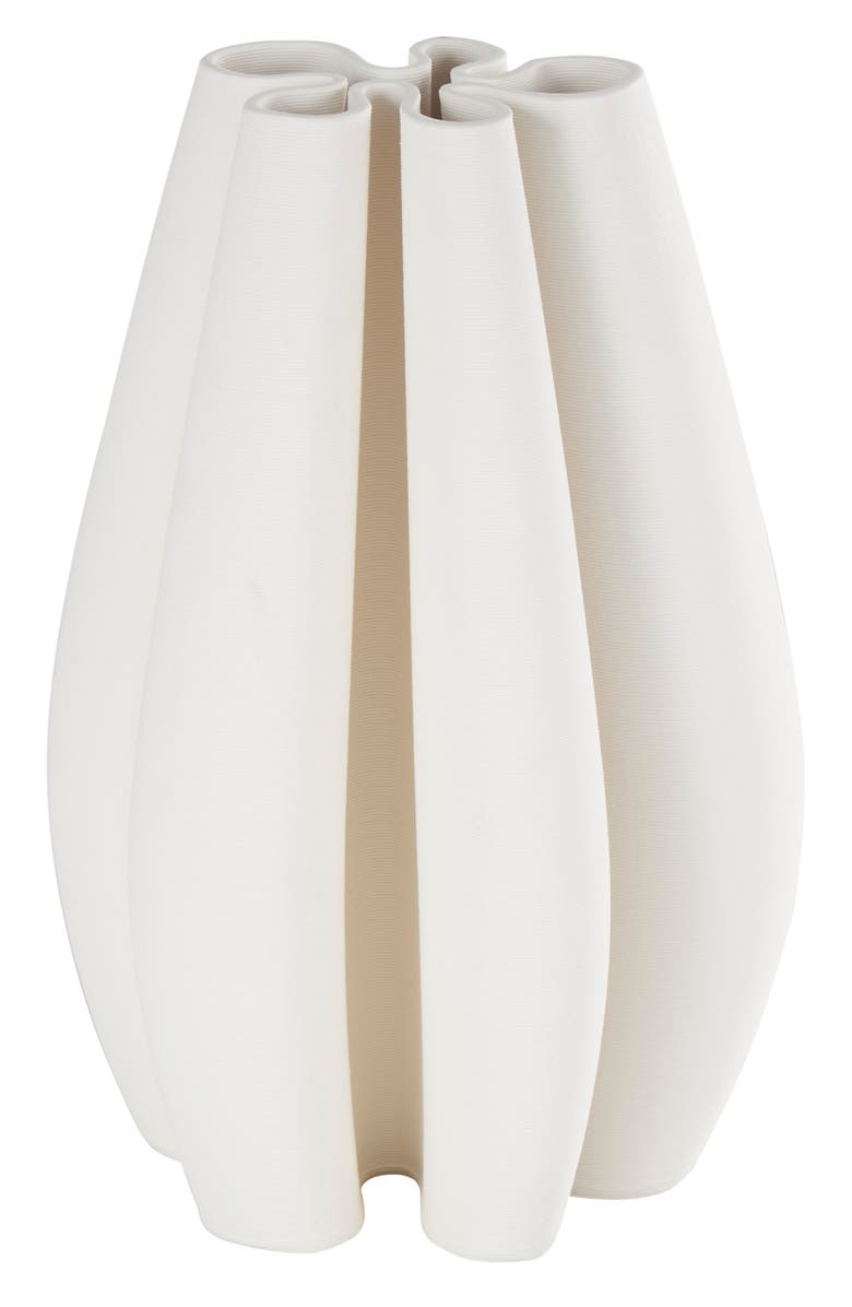 VIVIAN LUNE HOME White Ceramic Vase, Main, color, White