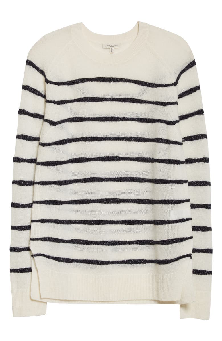 Lafayette 148 New York Stripe Cashmere Blend Sweater, Alternate, color,
