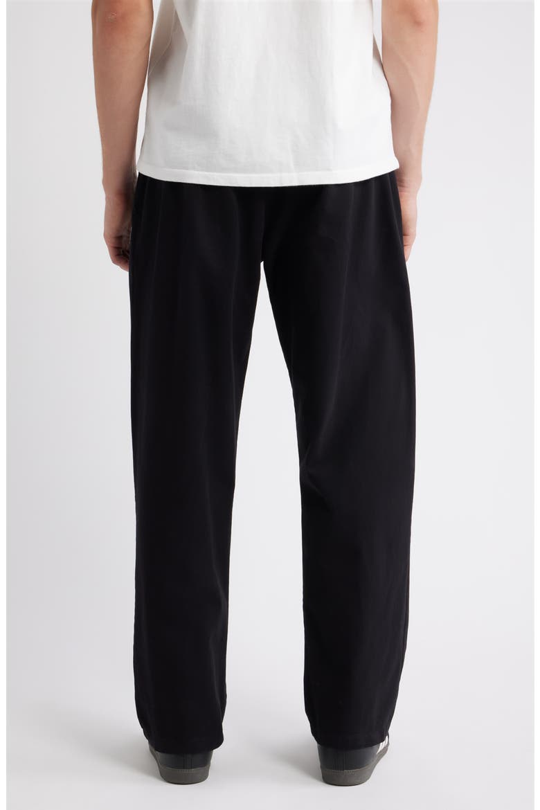 Standard Cotton Stretch Poplin Drawstring Slacker Pants, Alternate, color, BLACK