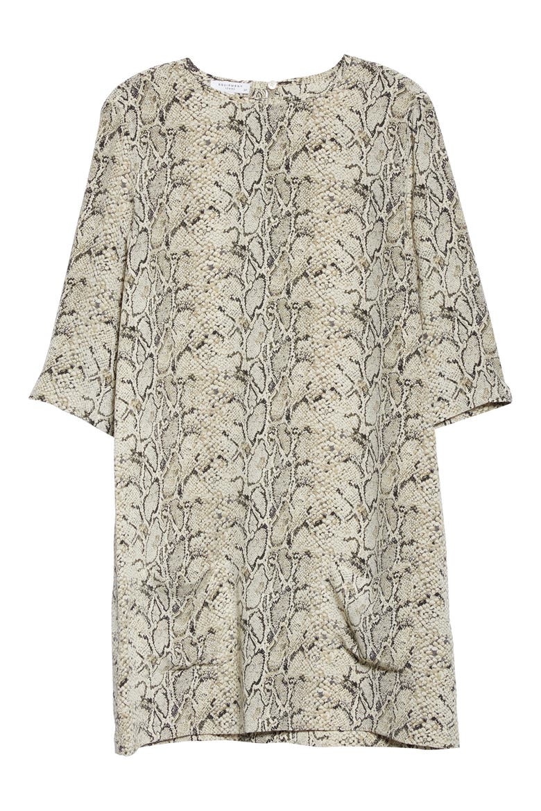 Aubrey Silk Shift Dress, Alternate, color, EQ NATURAL