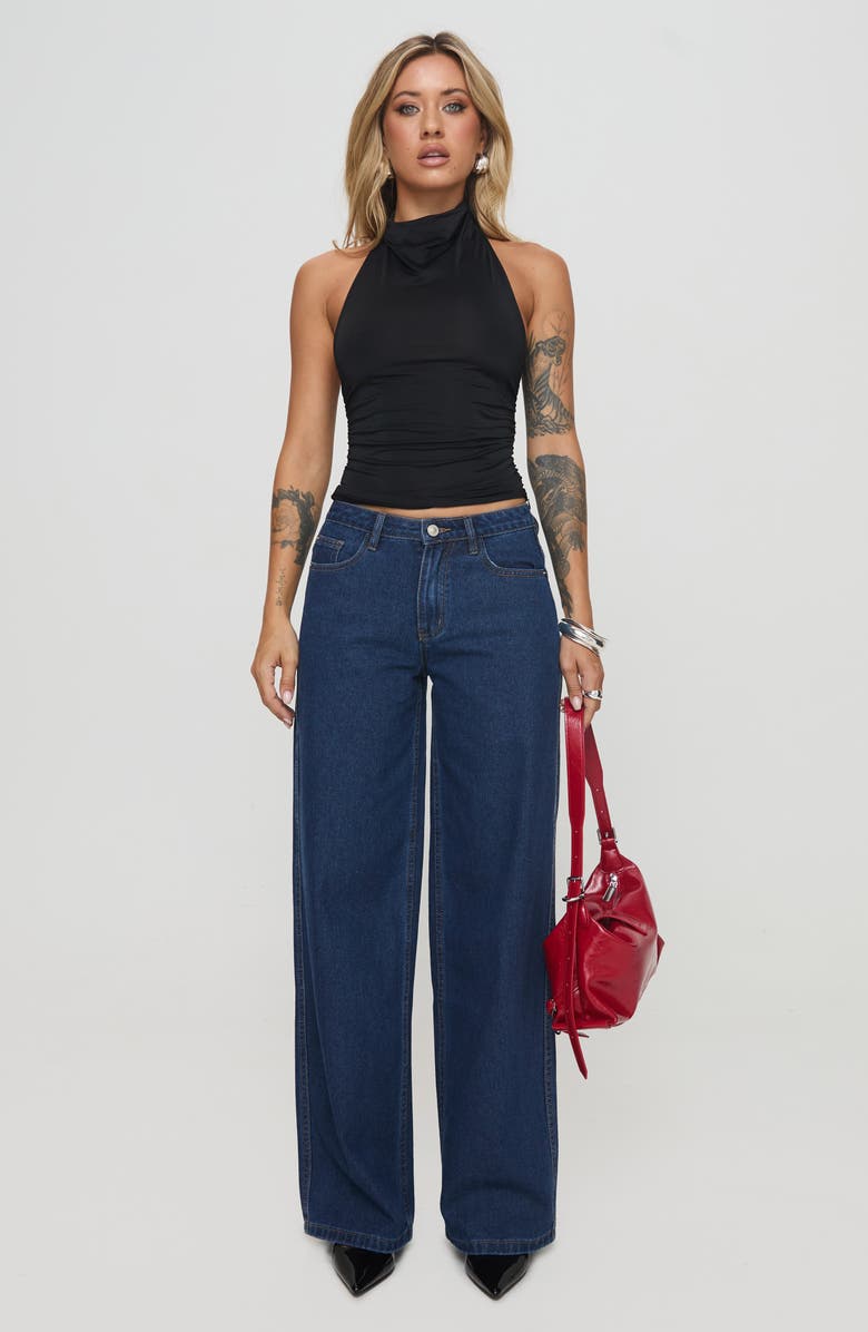 Princess Polly Giggle Sleeveless Cowl Neck Top, Alternate, color, Black