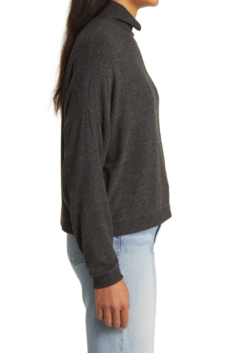 Lucky Brand Cloud Mock Neck Sweater, Alternate, color, Charcoal H