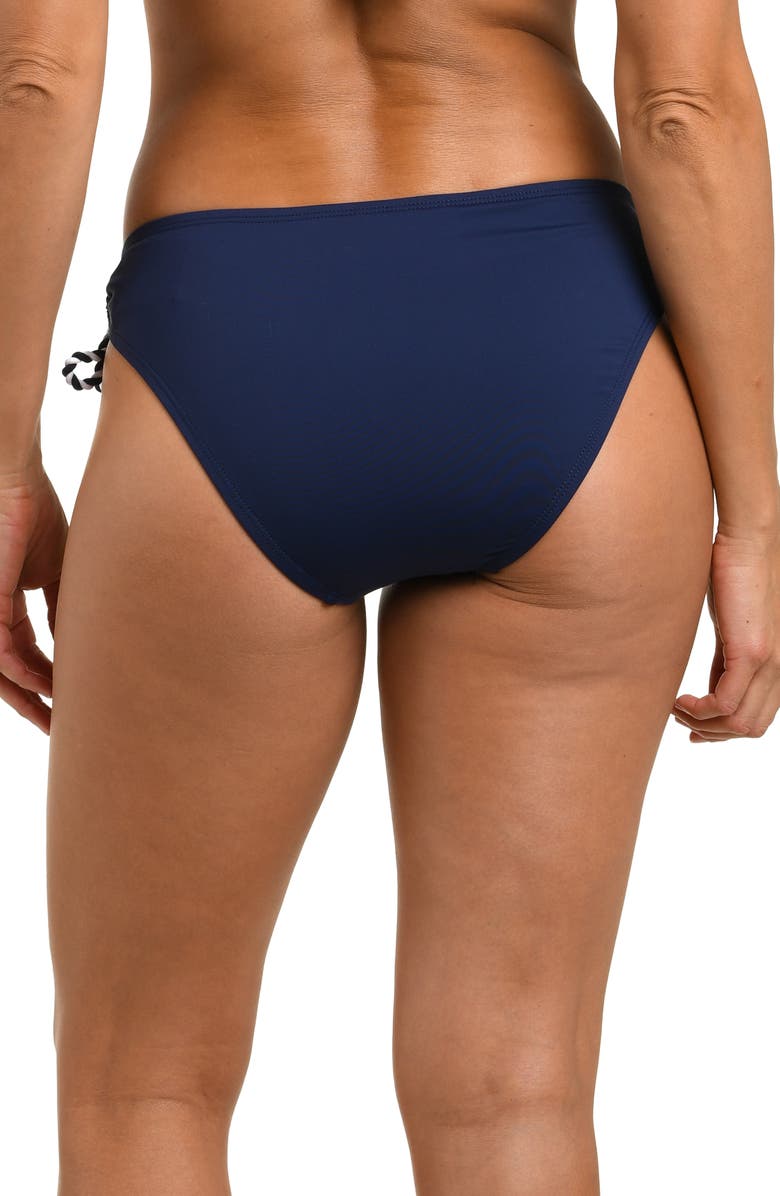 La Blanca Mariner Side Tie Bikini Bottoms, Alternate, color, Indigo