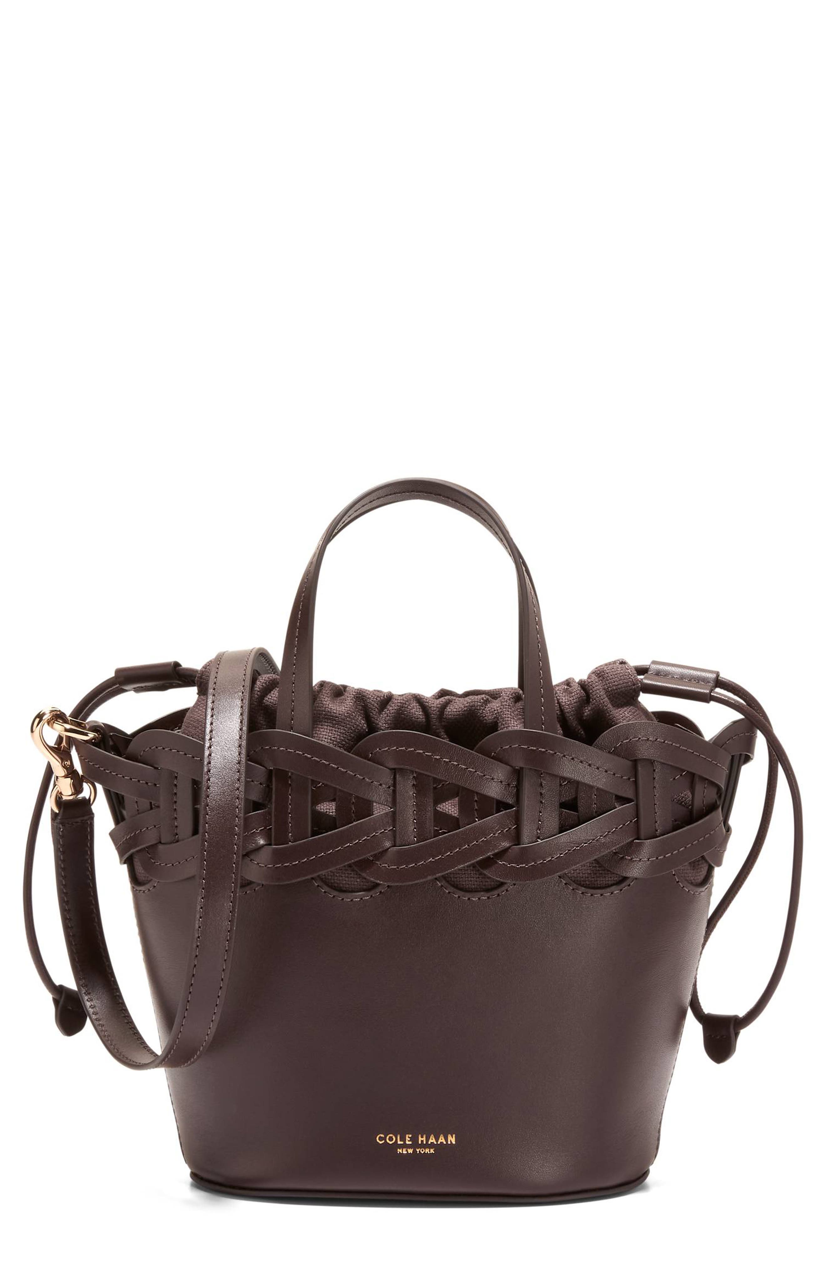 Juliette Small Leather Tote Crossbody, Main, color, MADEIRA BROWN