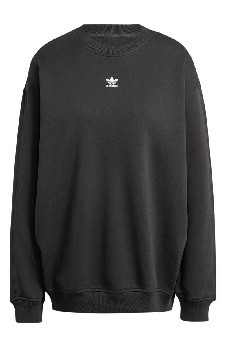 adidas Originals Essentials Oversize Crewneck Sweatshirt, Alternate, color, Black