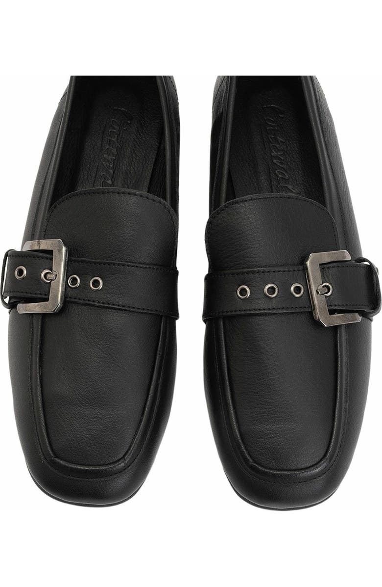 Forever & Always Shoes Jade Leather Flat Loafers, Alternate, color, Black Leather