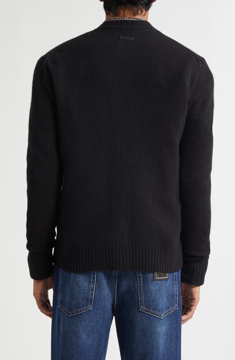 Dolce&Gabbana Virgin Wool Blend Cardigan, Alternate, color, N0021 Nero/ Canna Fucile