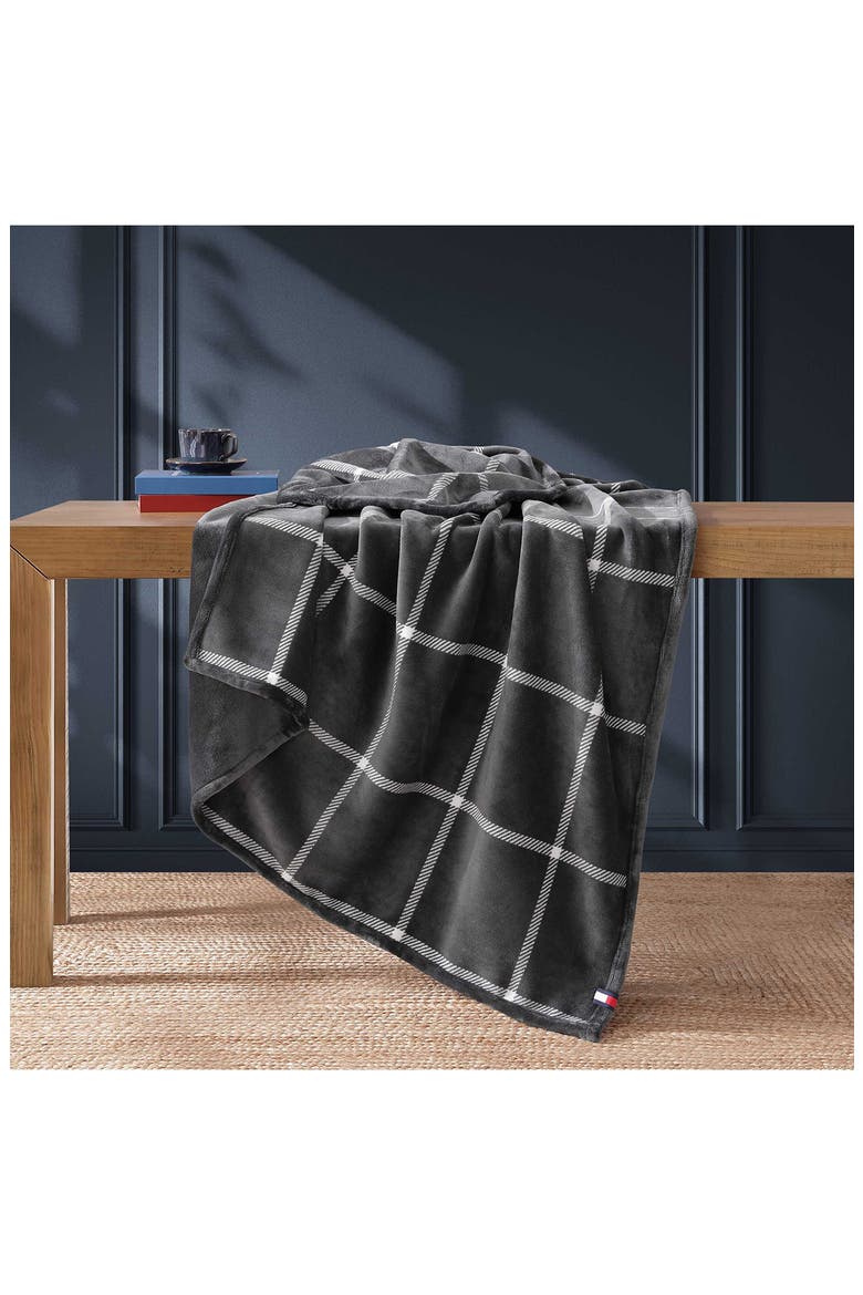 Dumbo Windowpane Reversible Throw, Alternate, color, CHARCOAL GREY/ IVORY WHITE