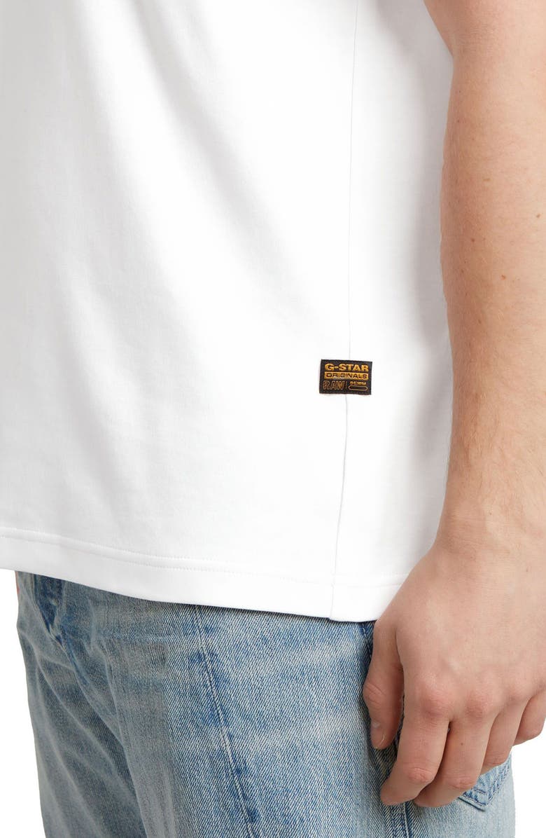 G-STAR Trims Back Organic Cotton Graphic T-Shirt, Alternate, color, White