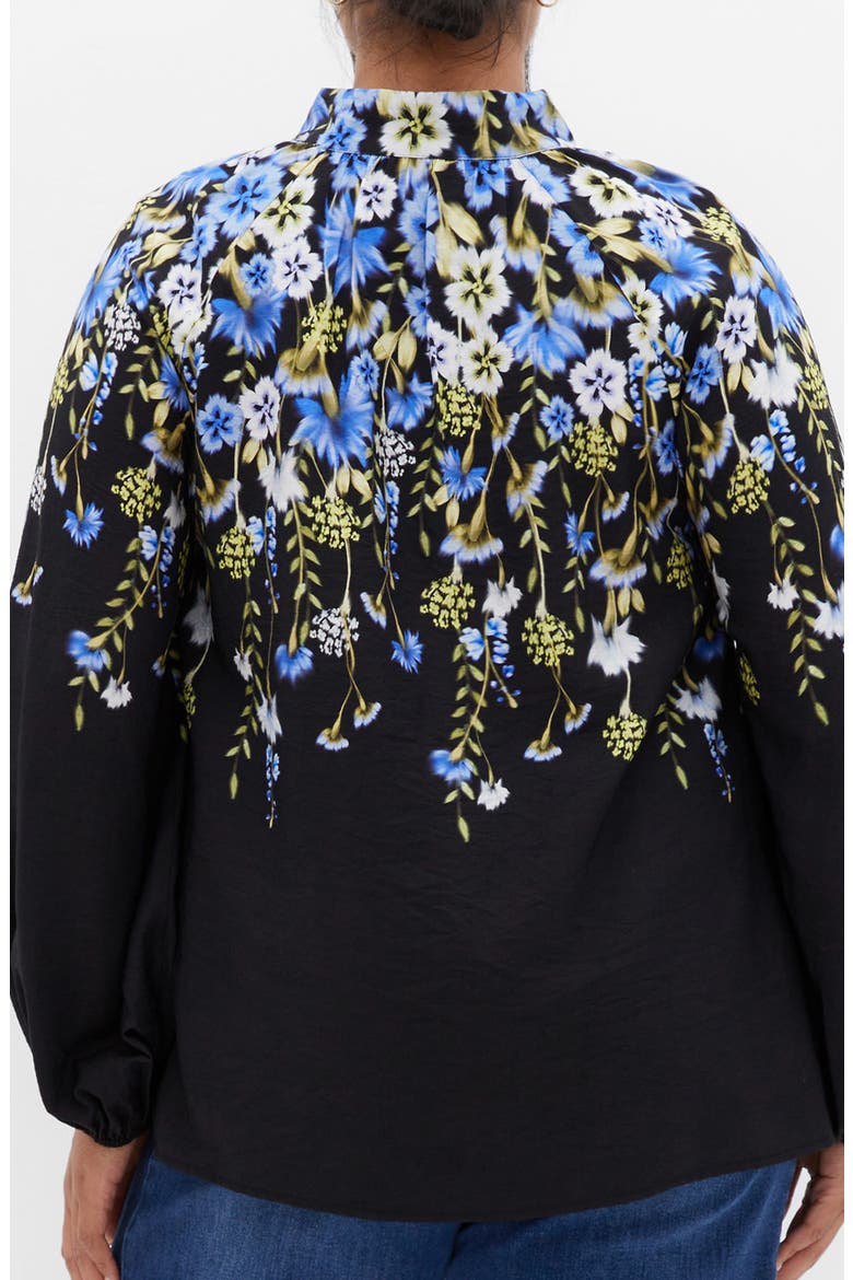Kayla Floral Print Shirt, Alternate, color, BLUE FLORAL