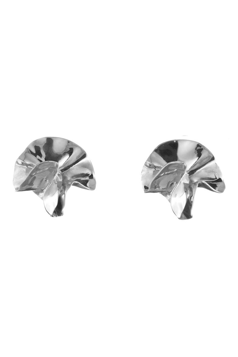 Delphinium Mini Stud Earrings, Main, color, STERLING SILVER