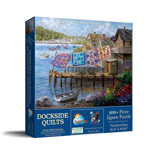 Dockside Quilts 500 piece Jigsaw Puzzle for Adults Large Pieces