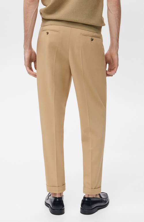 Mango Tailored Slim Fit Pants In Brown