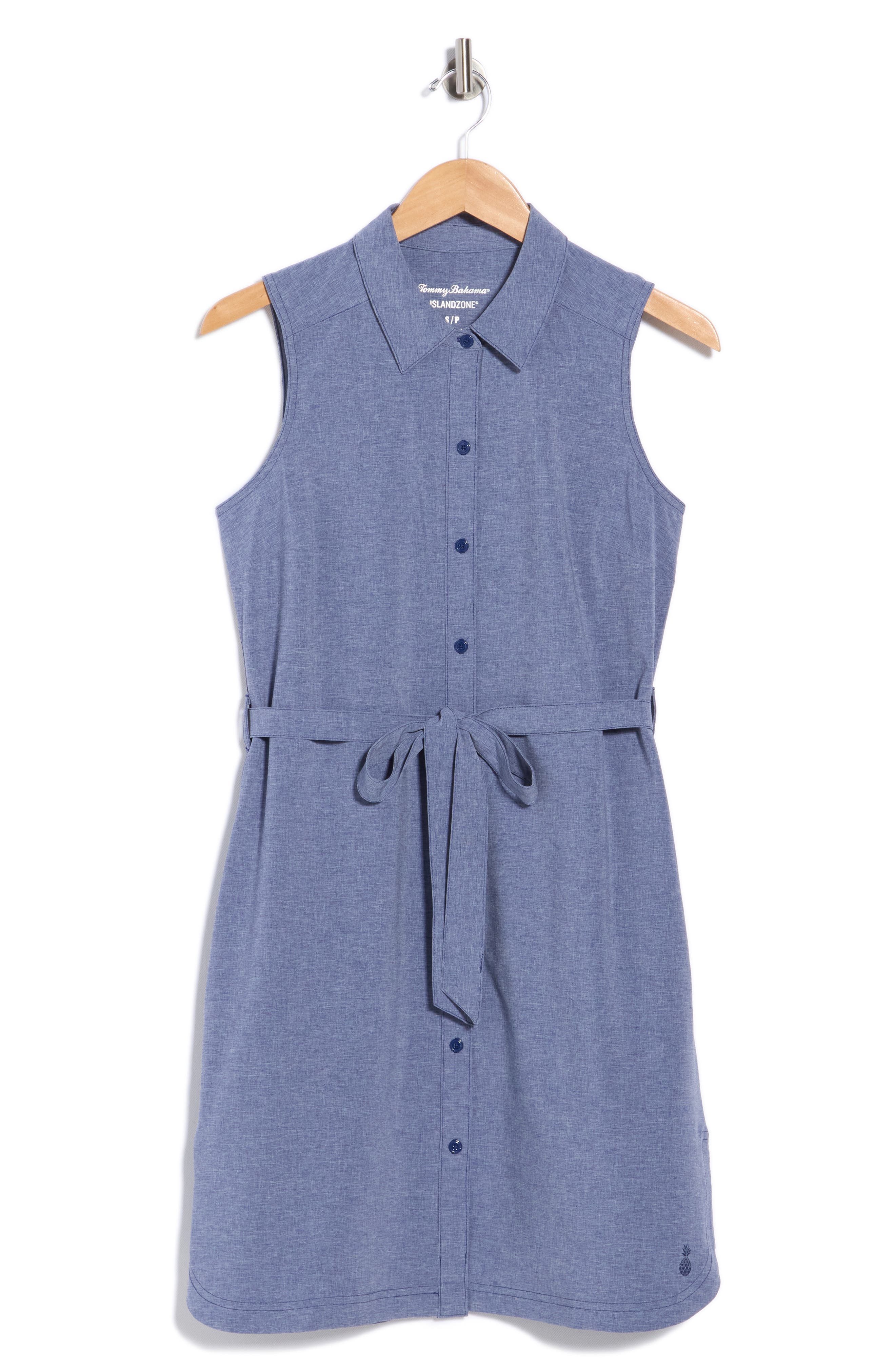 Alicia Chambray Sleeveless Shirt Dress
