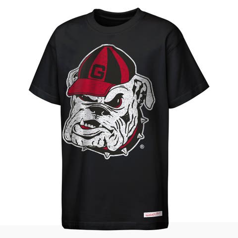 Youth Mitchell & Ness  Black Georgia Bulldogs Mascot Big Face Heavyweight T-Shirt
