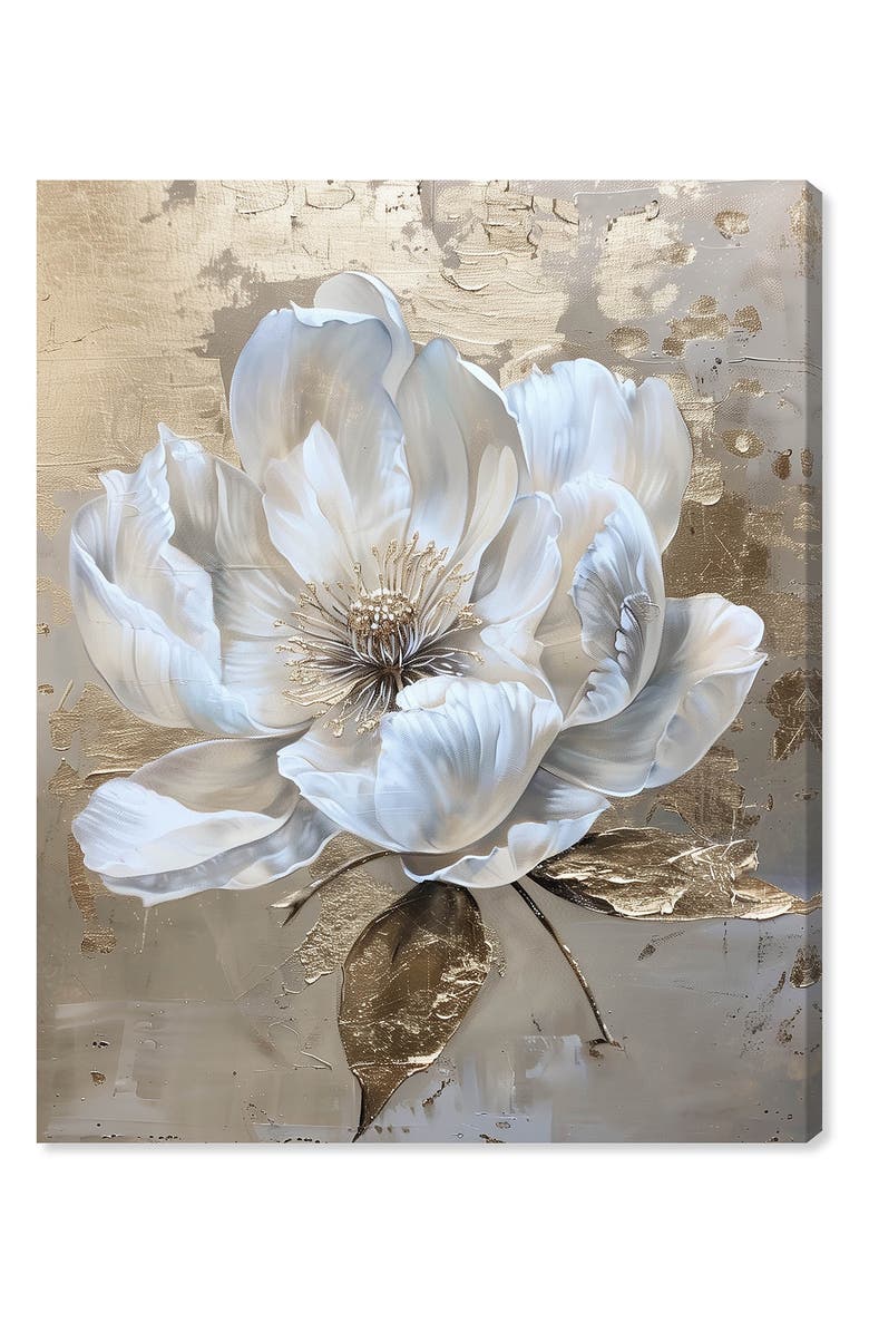 Wynwood Studio Athena's Flower Canvas Wall Art, Main, color, Gold