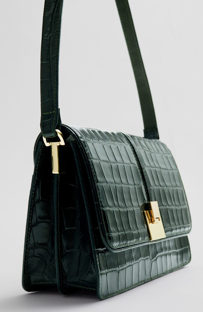 & Other Stories Croc Embossed Leather Crossbody Bag, Alternate, color,