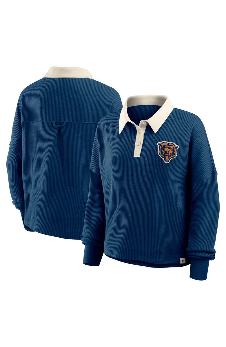 FANATICS Women's Fanatics Navy Chicago Bears Oversized Hometown Premium Thermal Long Sleeve Shirt, Main, color, Navy