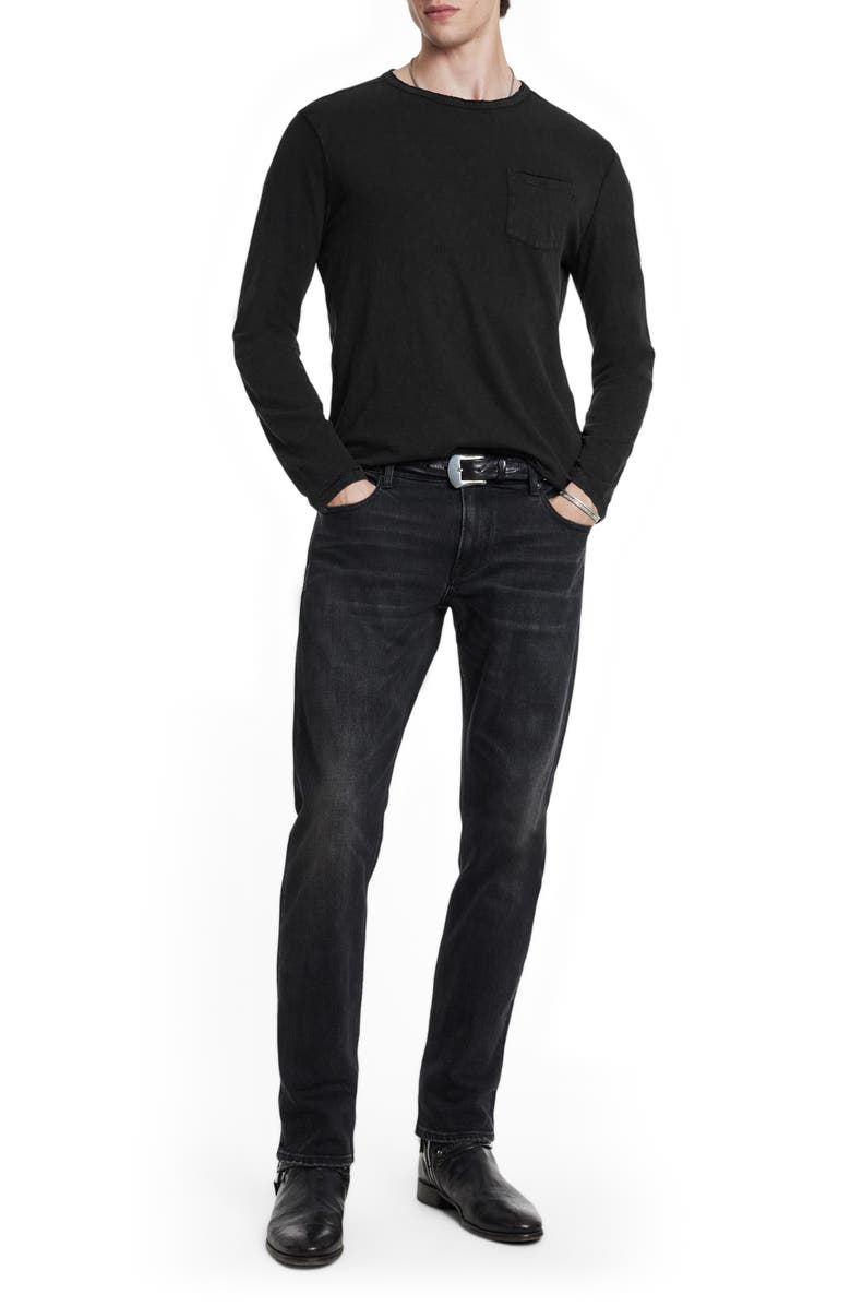 John Varvatos Sid Raw Edge Organic Cotton Long Sleeve T-Shirt, Alternate, color, 