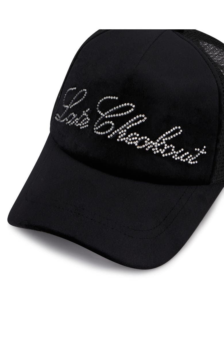 PHILIPP PLEIN Baseball Cap Late Checkout Crystals Unisex, Alternate, color, Black