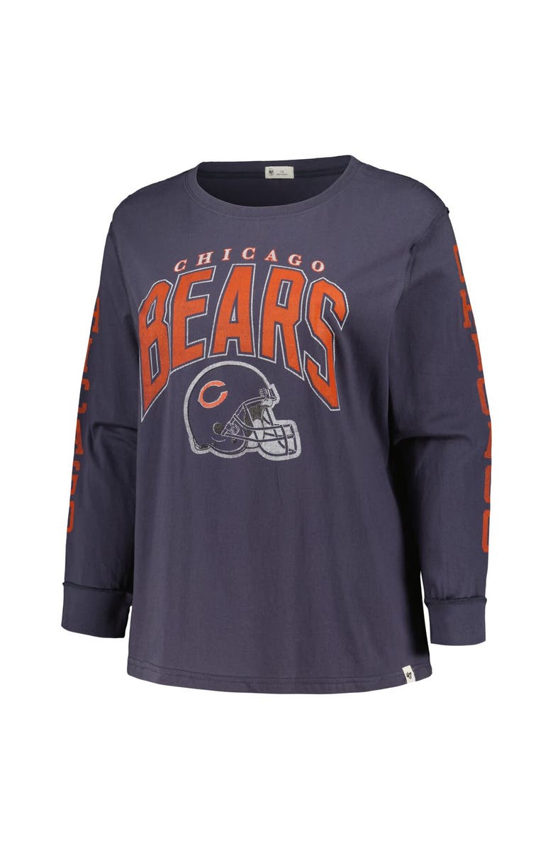 '47 Women's '47 Navy Chicago Bears Plus Size Honey Cat SOA Long Sleeve T-Shirt, Alternate, color, 