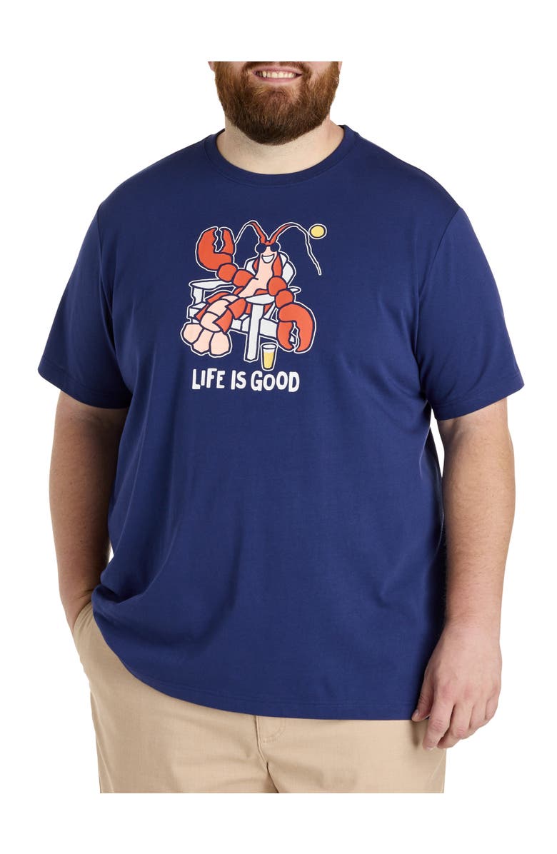 LIFE IS GOOD Big & Tall Lobster Graphic Tee, Main, color, Navy