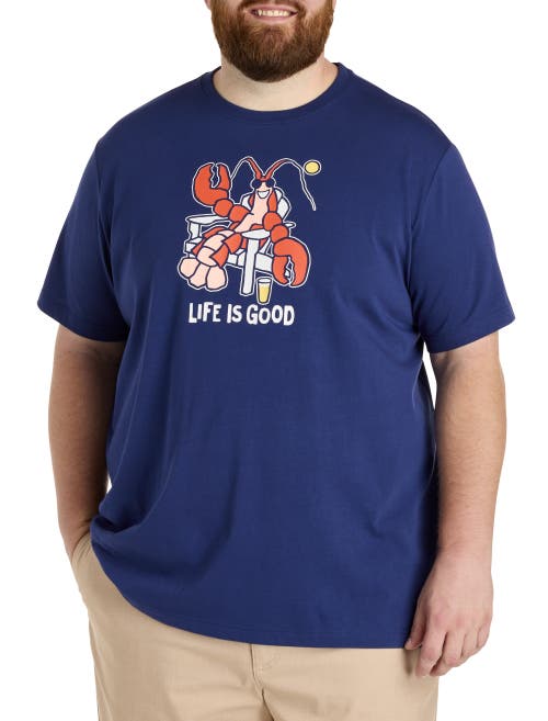 LIFE IS GOOD Big & Tall Lobster Graphic Tee in Navy  product