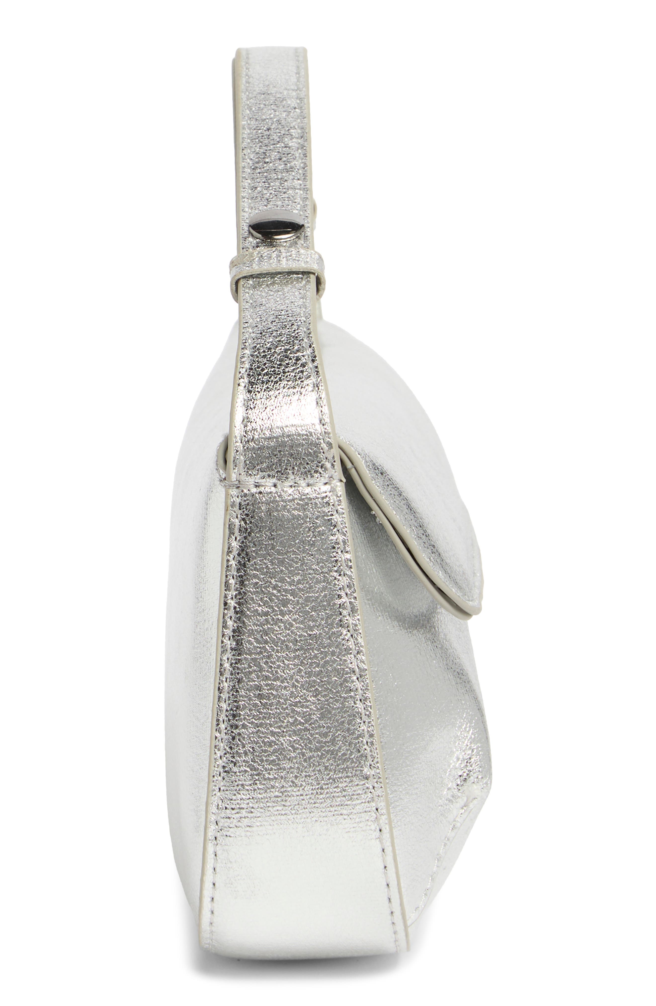 BCBG East/West Shoulder Bag, Alternate, color, Silver