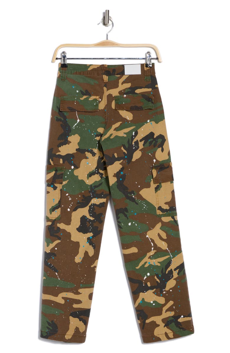 FLYING ANGEL High Waist Paint Splatter Camo Cargo Pants, Alternate, color,